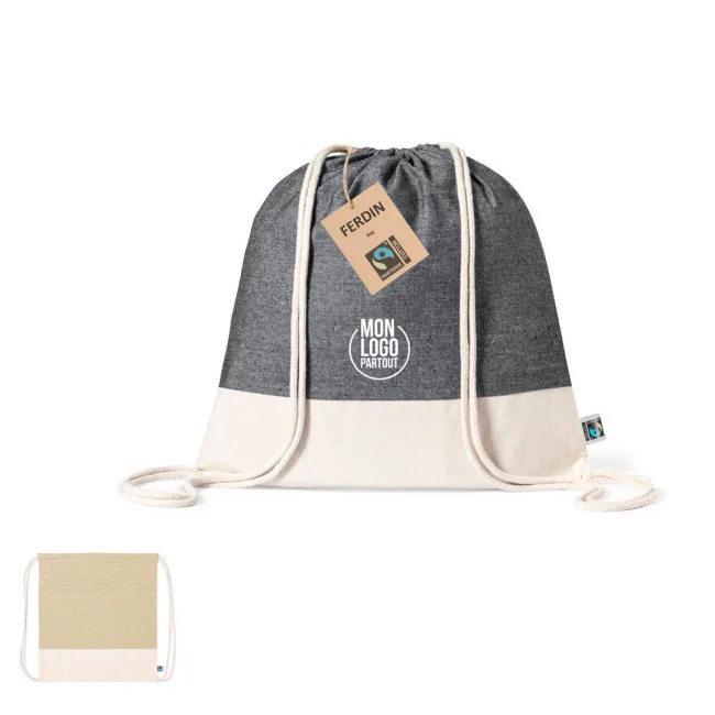 Sac cordon publicitaire ferdin Fairtrade