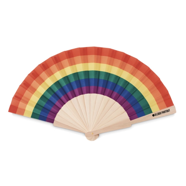 Éventail publicitaire en bois Rainbow