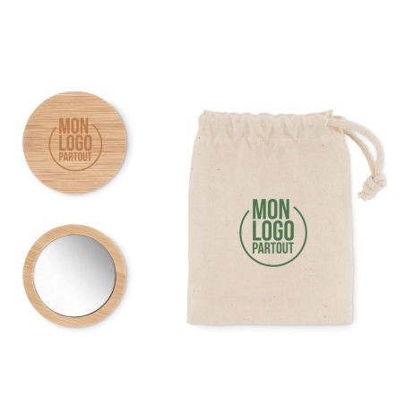 Miroir de poche en bambou Malay 
