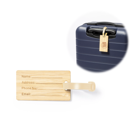 Etiquette à bagage en bambou Elwes 