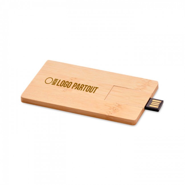 Clé USB 2.0 bambou Crédit Card Plus 16 GB 