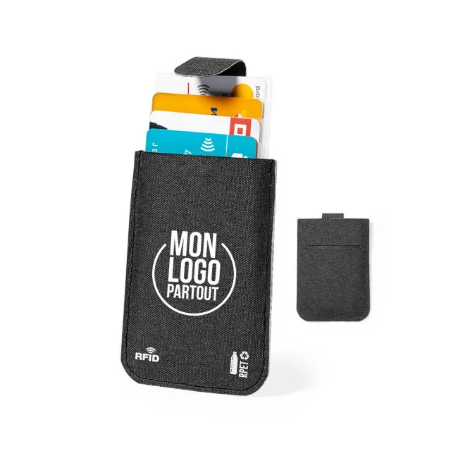 Porte-cartes publicitaire en RPET anti-RFID Guarex 