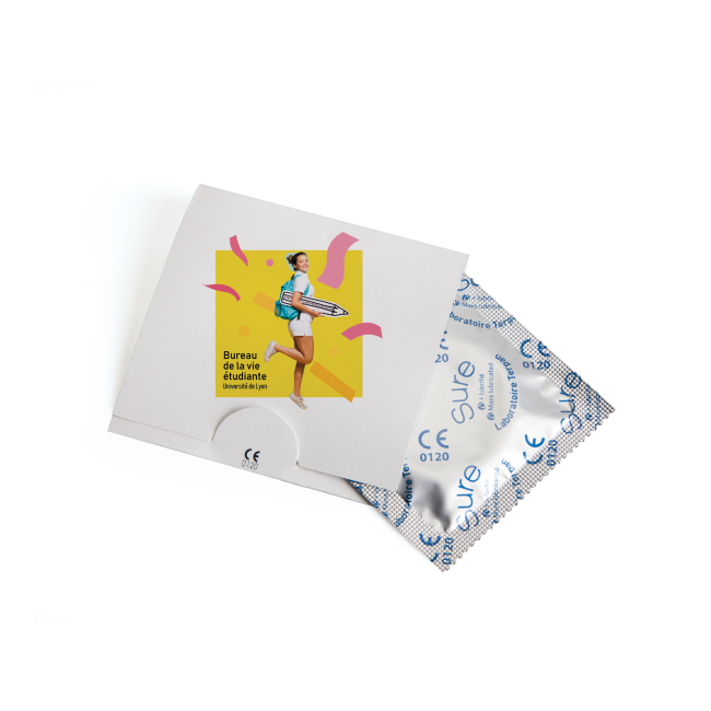 Préservatif personnalisé dans une pochette Safe