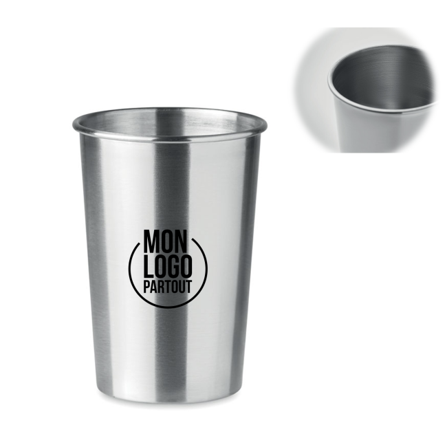 Gobelet publicitaire en acier BONGO 350 ml