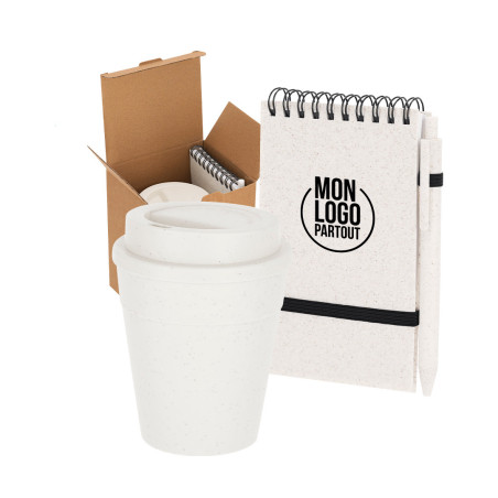 Ensemble bloc-notes et gobelet Cosmor 