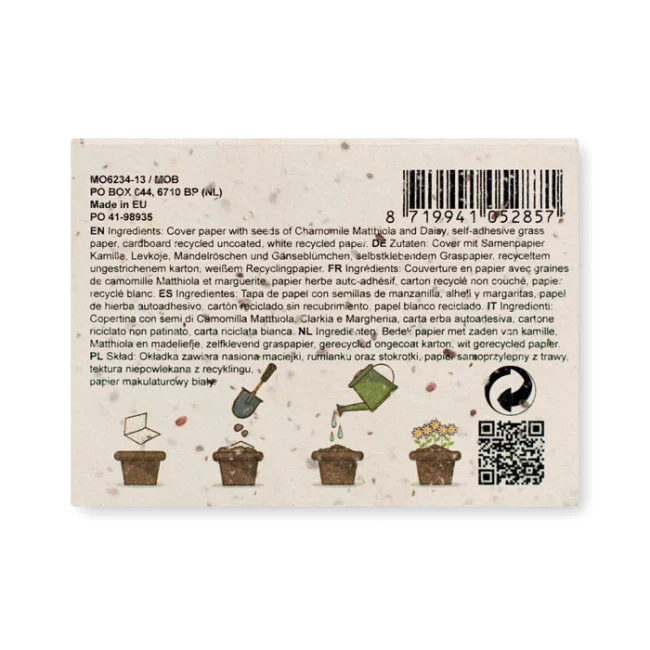 Bloc-notes publicitaire à planter