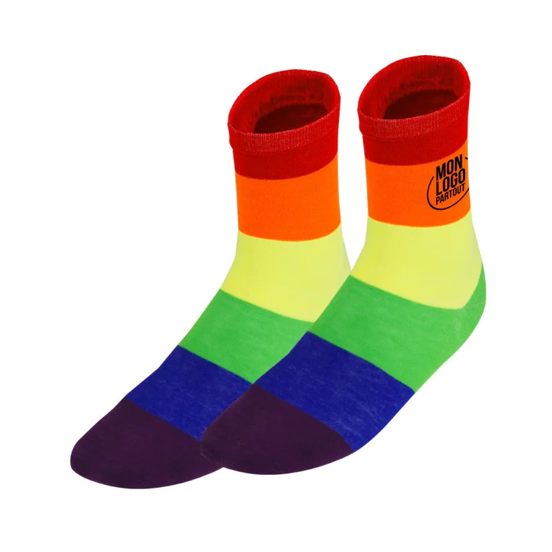 Chaussettes personnalisées arc-en-ciel Tarox 