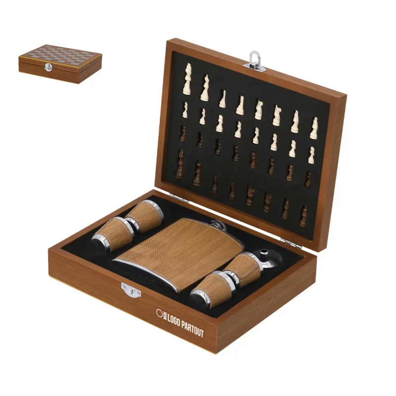 Coffret cadeau flasque et échiquier Fleet 