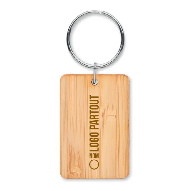 Porte-clés rectangulaire en bambou Angleboo