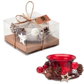 Bougeoir en verre décoré...