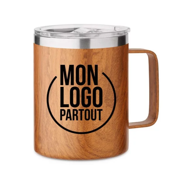 Mug en acier aspect bois Namib Mug 300 ml