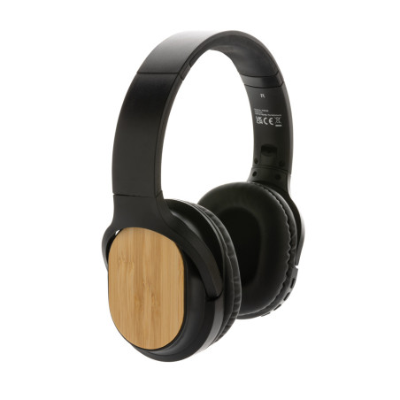Casque sans fil personnalisé en bambou et plastique RCS Elite 