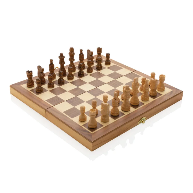 Jeu d'échecs pliable personnalisé en bois 