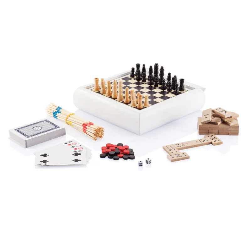 Set publicitaire de jeux 5 en 1 en bois 