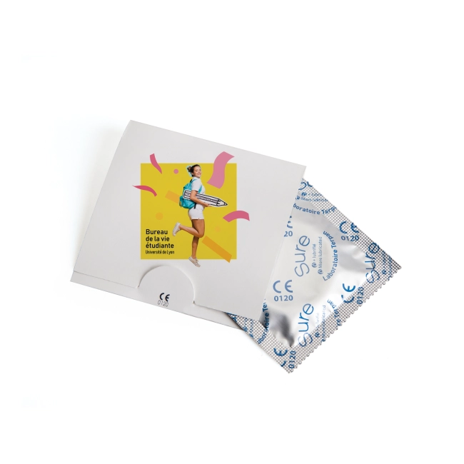 Préservatif personnalisé dans une pochette Safe