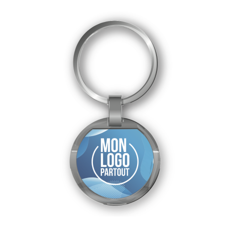 Porte-clés métal doming rond 
