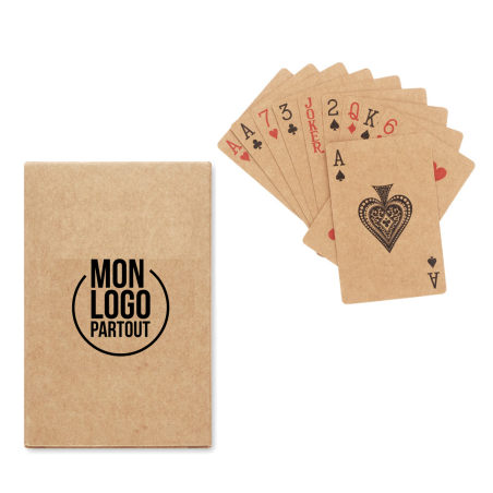 Jeu de 54 cartes publicitaire en papier recyclé 