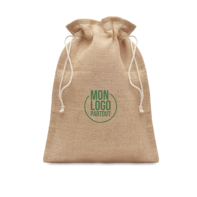 Pochette cadeau en toile de jute medium