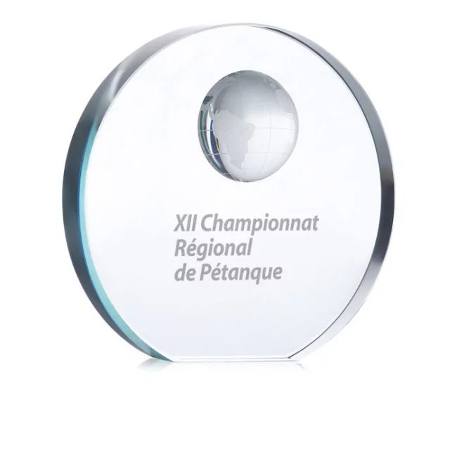Trophée en Verre Globe Personnalisable