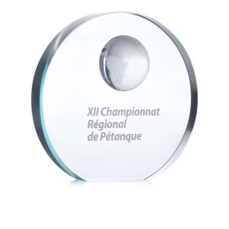 Trophée en Verre Globe Personnalisable 