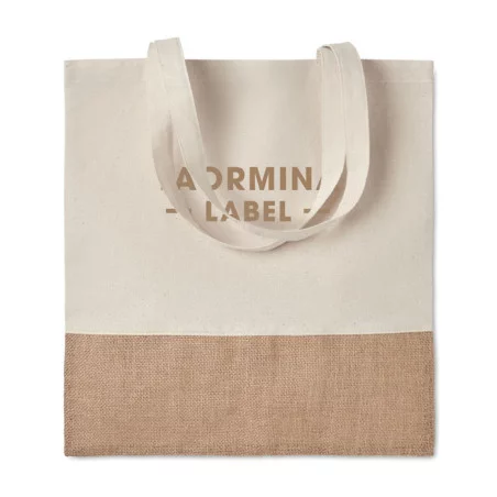 Tote Bag Coton / Jute Anses longues 