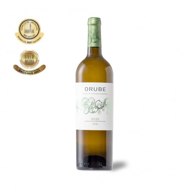 Bouteille de vin blanc Orube 