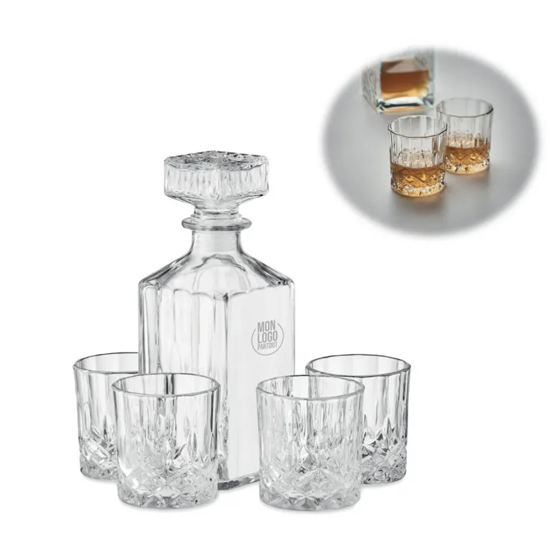 Set à whisky en verre personnalisable avec logo 
