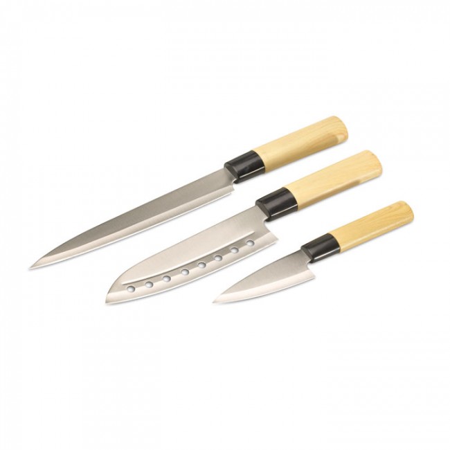 Set publicitaire de 3 couteaux japonais Taki 