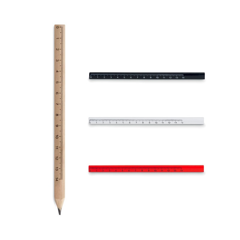 Crayon de charpentier en bois avec règle 14 cm 