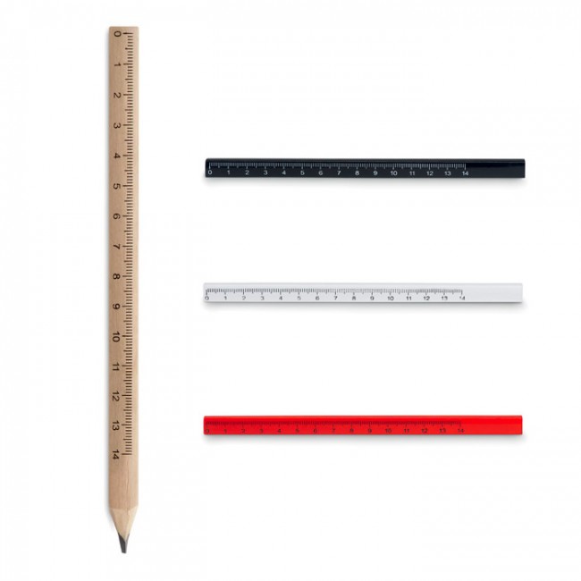 Crayon de charpentier en bois avec règle 14 cm 