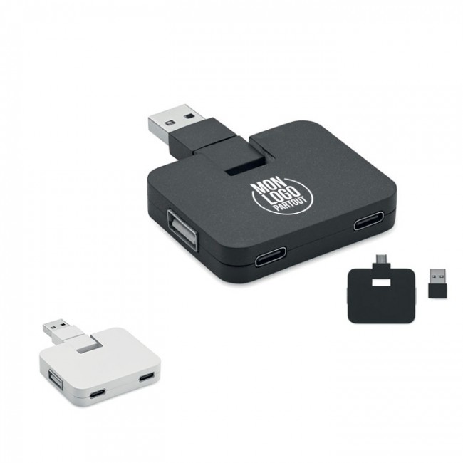 Hub USB 4 ports publicitaire Square-C 