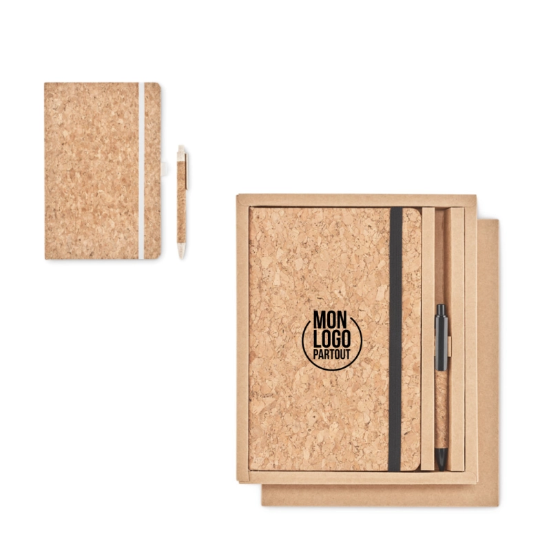 Set carnet & stylo en liège Suber 