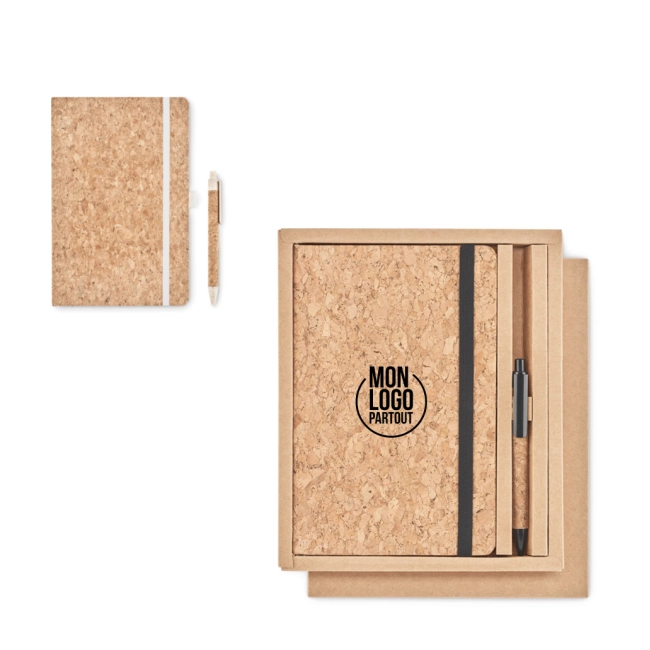 Set carnet & stylo en liège Suber 