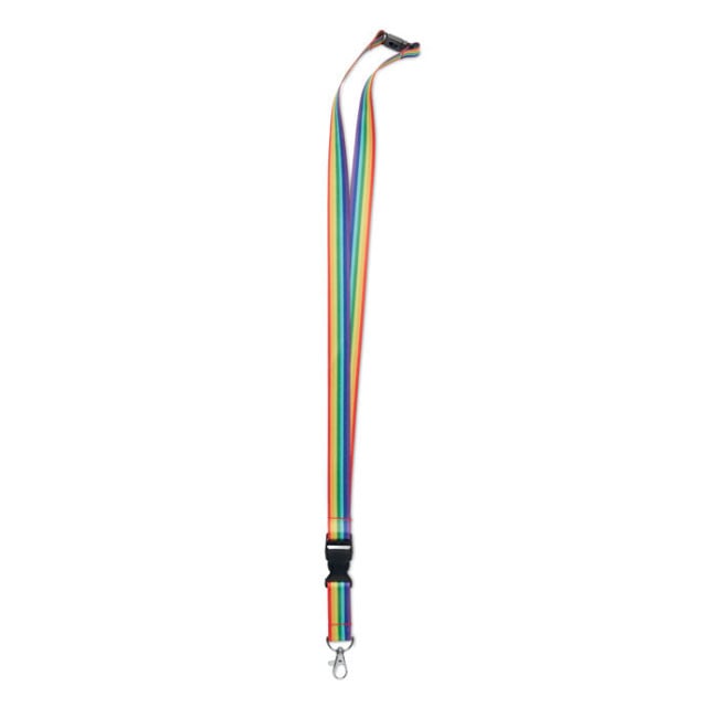 Tour de cou publicitaire en Rpet Bowyard Rainbow 