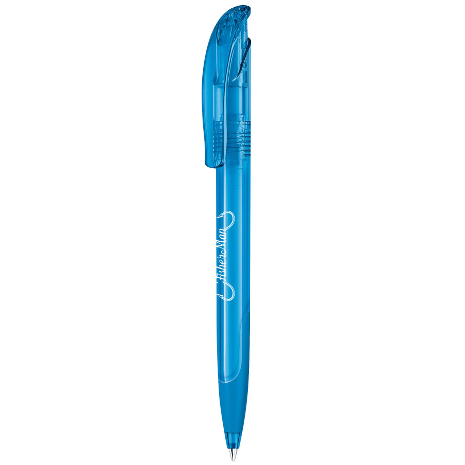 Stylo Publicitaire Senator Challenger Clear Grip - Bleu Hexachrome Cyan Personnalisé