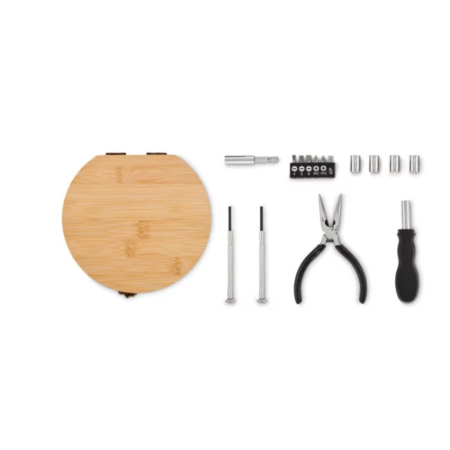 Coffret d'outils publicitaire dans étui en bambou Bartlett 