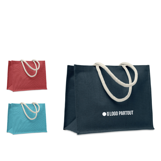 Sac shopping publicitaire en jute Aura 