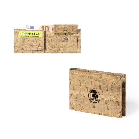 Portefeuille en liège personnalisable Aquilax 