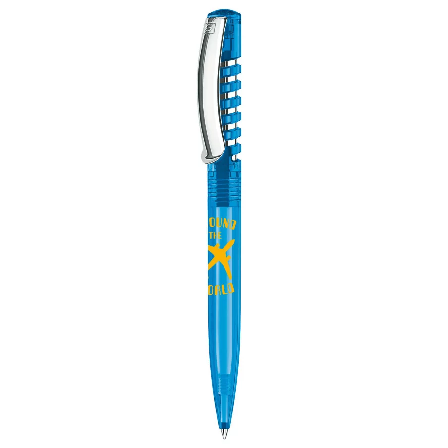 Stylo Personnalisé New Spring Clear Senator - Bleu Hexachrome Cyan Personnalisé