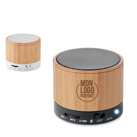 Enceinte Personnalisable Round Bambou 