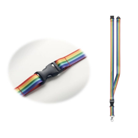 Tour de cou publicitaire en Rpet Bowyard Rainbow 