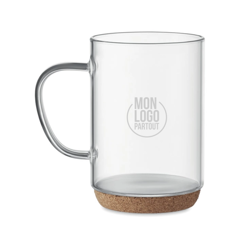 Mug en verre et liège Lisbo...
