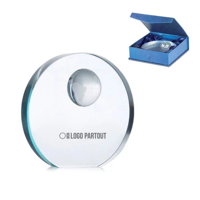 Trophée en Verre Globe Personnalisable