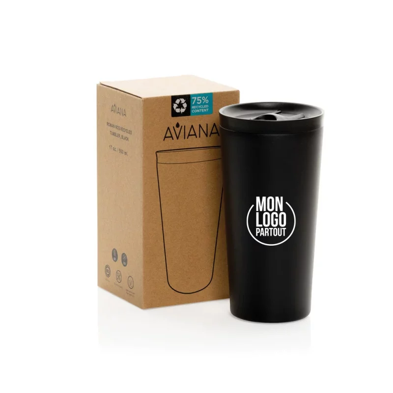 Mug isotherme personnalisé en inox recyclé Rowan 500 ml 