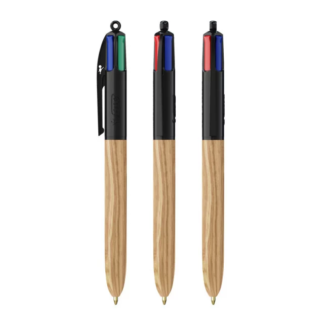 Stylo BIC ® 4 Couleurs Wood Style Lanyard 