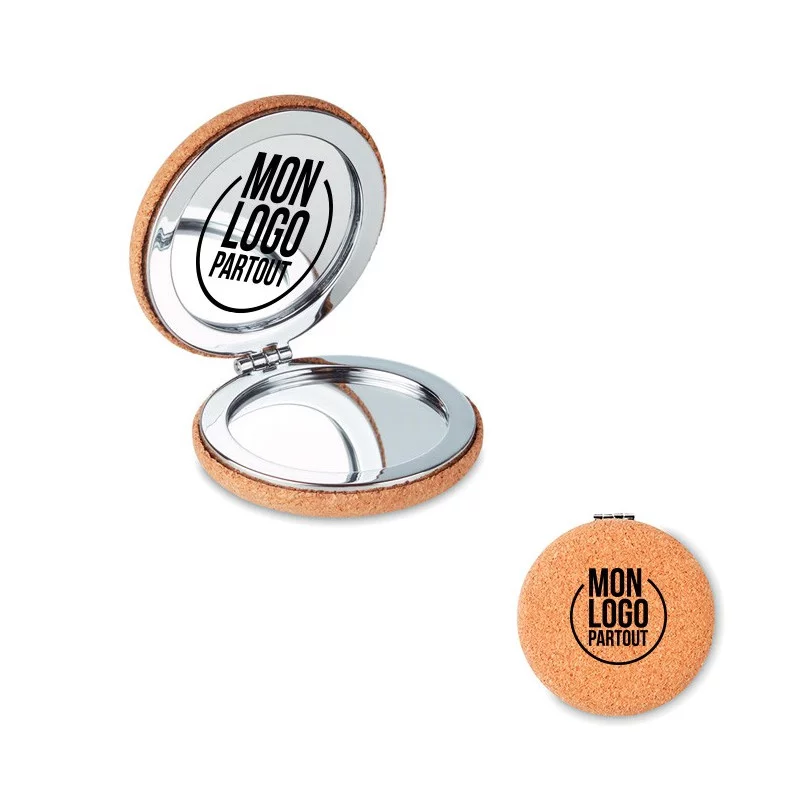 Miroir compact en liège Guapa Cork 
