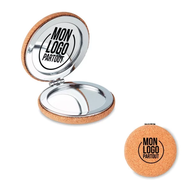 Miroir compact en liège Guapa Cork