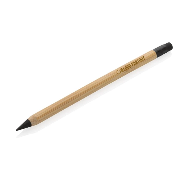 Crayon infini personnalisé en bambou avec gomme