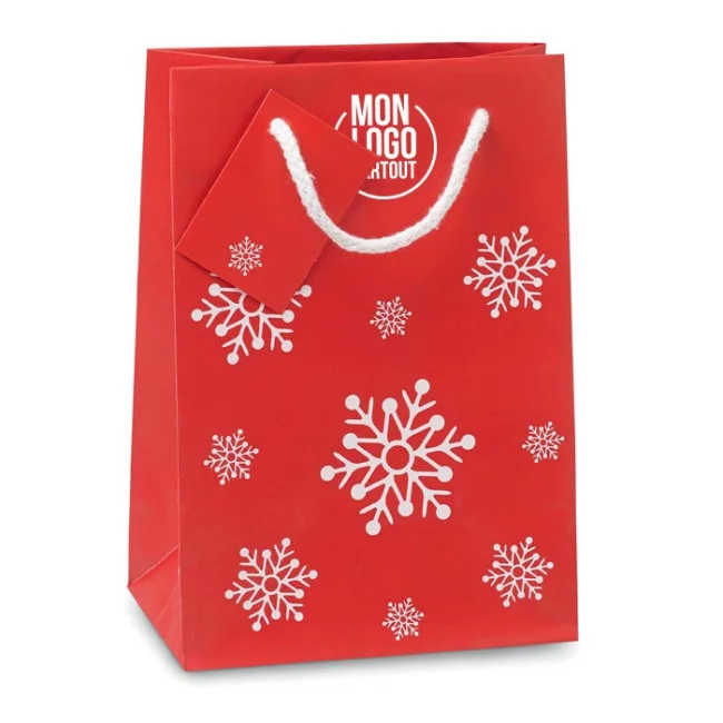 Sac cadeau flocons de neige personnalisable (Petit)