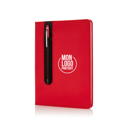 Carnet A5 personnalisé à couverture rigide avec Stylo tactile 